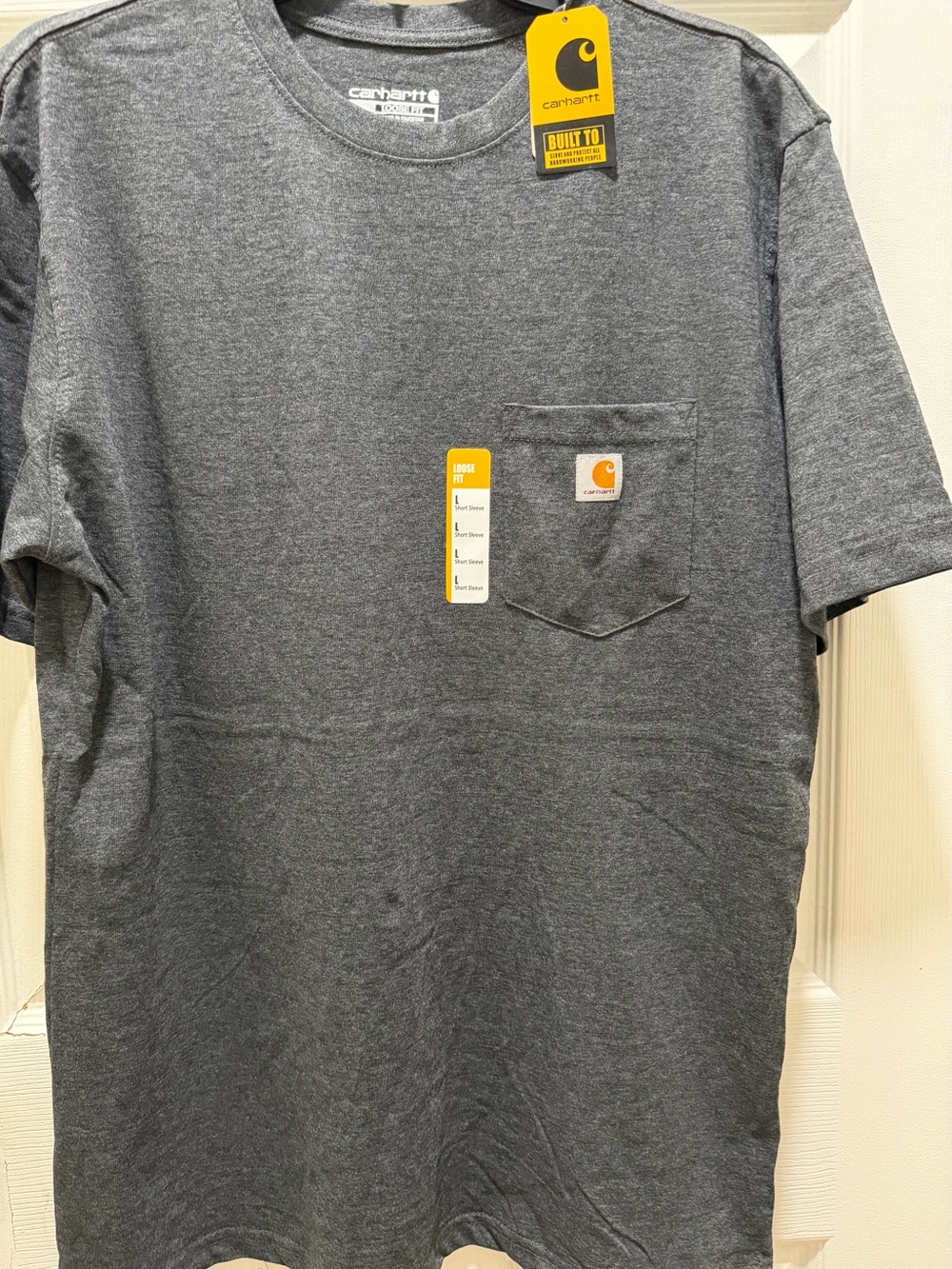 Carhartt Men's Short Sleeve Pocket Tee - Heather Charcoal
